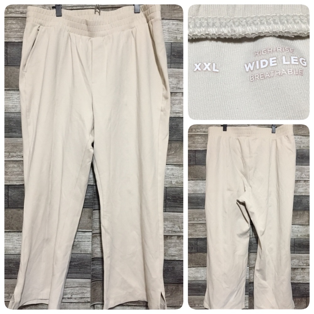Old Navy Active Dynamic Fleece High Rise Wide Leg Pull On Pants XXL Cream